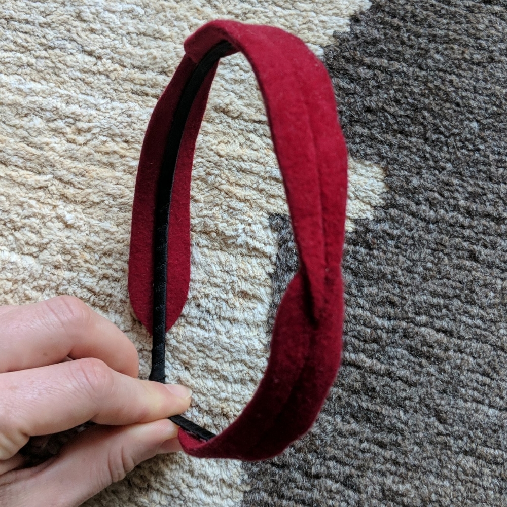 Red felt headband